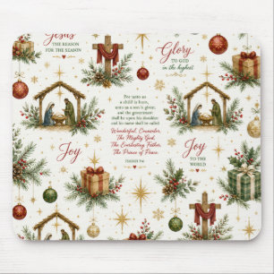 Die Weihnachtsnativität In Erinnerung an die Geb Mousepad