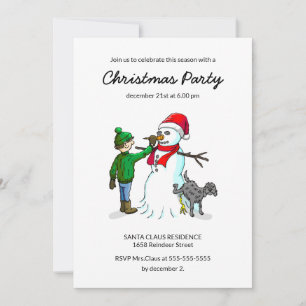 Die Weihnachtsparty-Einladung des Schneemanns Einladung