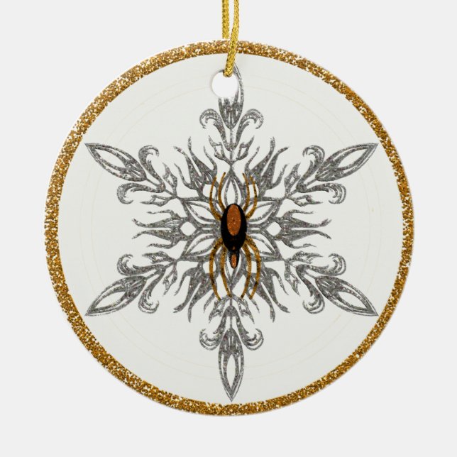 Die Weihnachtsspinnen-Legenden-Verzierung Keramik Ornament (Vorne)