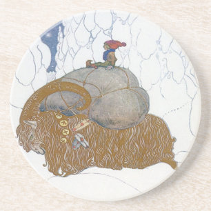 Die Weihnachtsziege durch John Bauer Sandstein Untersetzer