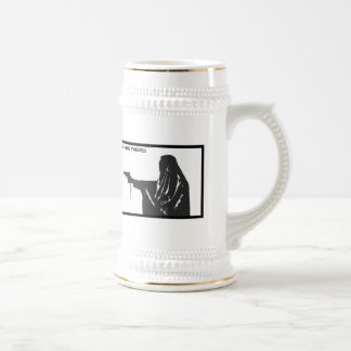 die Weindiebe Nonne mit einem Gewehr-Bier Stein Bierglas