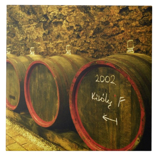 Die Weinkellerei Kiralyudvar: Barrel mit Tokaj-Wei Fliese (Vorderseite)