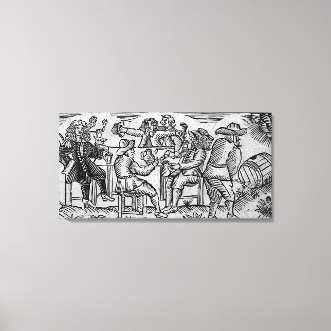 Die Weinliebhaber erfreuen sich Leinwanddruck (Vorderseite)