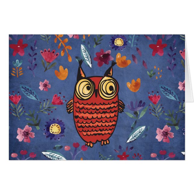 Die weise Vogeleule im Blumengarten (Vorderseite (Horizontal))