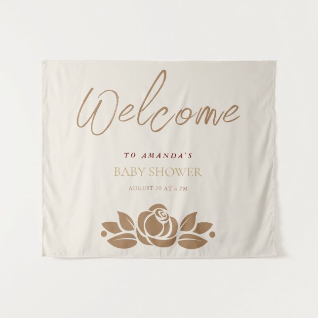 Die weiße Blütendusche aus Girl Gold Wandteppich (Vorderseite (Horizontal))