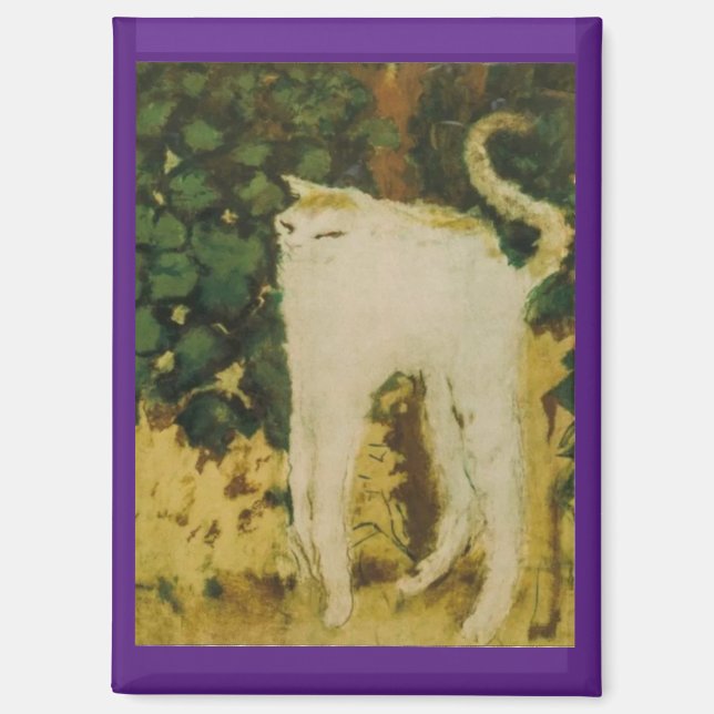 Die weiße Katze, Bonnard,  Magnet (Vorderseite)
