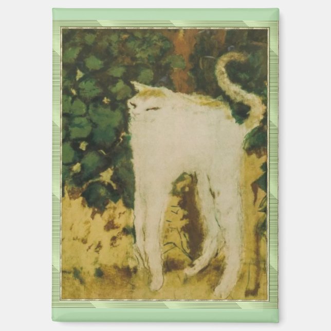 Die weiße Katze, Bonnard,  Magnet (Vorderseite)