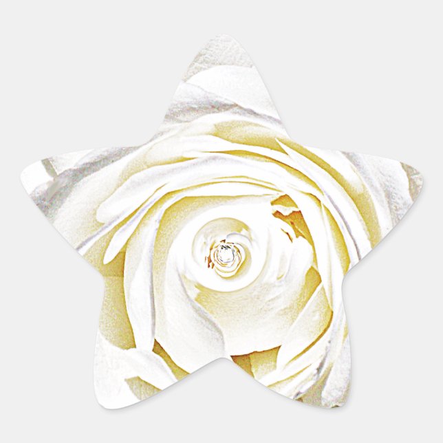 Die weiße Rose der Liebe_ Stern-Aufkleber (Vorderseite)