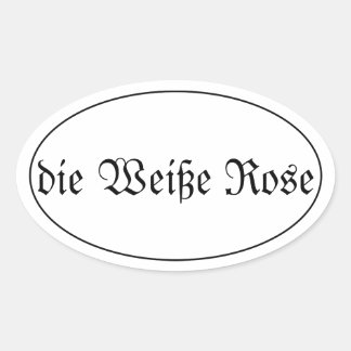 die Weiße Rose Ovaler Aufkleber