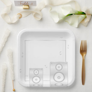 Die weiße Soiree Soundwave Pappteller