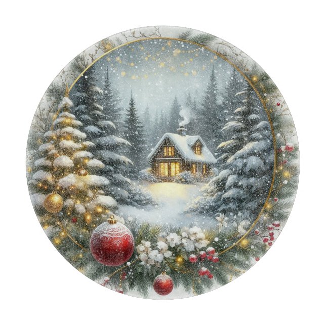 Die weiße Weihnachtszeit Schneidebrett (Vorderseite)