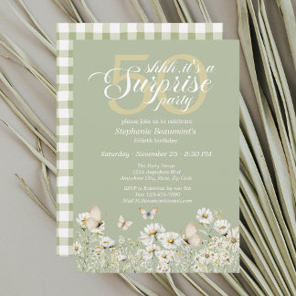 Die Weiße Wildblume überrascht 50. Geburtstag Einladung