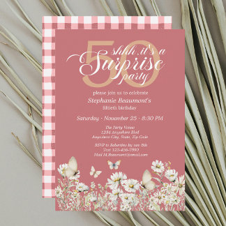 Die Weiße Wildblume überrascht 50. Geburtstag Einladung