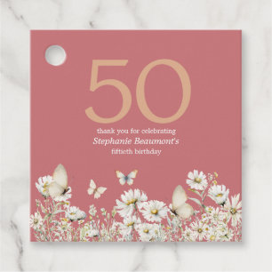Die Weiße Wildblume überrascht 50. Geburtstag Geschenkanhänger