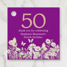 Die Weiße Wildblume überrascht 50. Geburtstag Geschenkanhänger