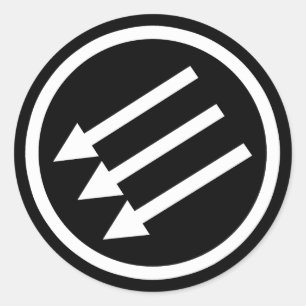 Die weißen Pfeile des Antifaschismus Runder Aufkleber