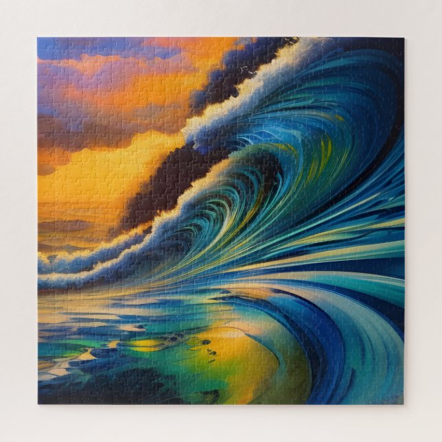 Die Welle bei Sonnenaufgang Puzzle (Vertikal)