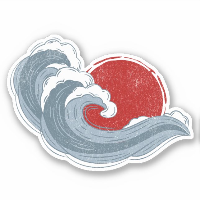 Die Welle Kanagawas Aufkleber (Vorderseite)