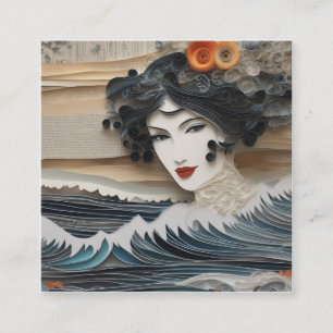 Die Wellen im Hintergrund sind sehr mysteriös Quadratische Visitenkarte