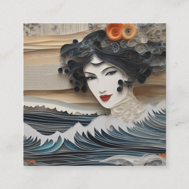 Die Wellen im Hintergrund sind sehr mysteriös Quadratische Visitenkarte (Vorderseite)