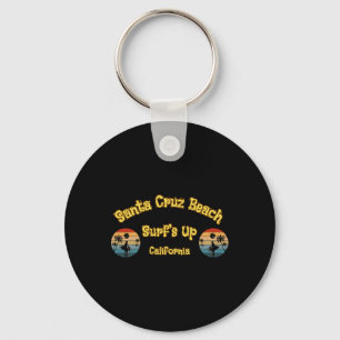Die Wellen sind hoch Lustiger Strand Vintage Surfe Schlüsselanhänger