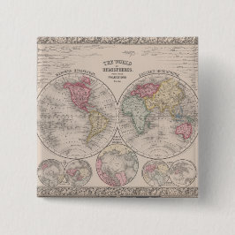 Die Welt 1860 - östliche und westliche Hemisphären Button
