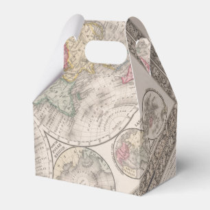 Die Welt 1860 - östliche und westliche Hemisphären Geschenkschachtel