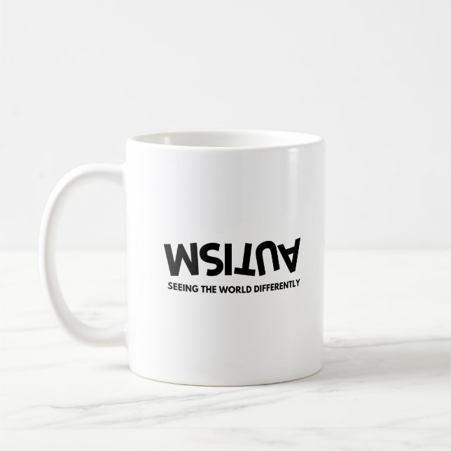 Die Welt anders sehen Autismus-Bewusstsein Kaffeetasse (Links)