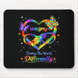 Die Welt anders sehen Autismus-Bewusstsein Mädchen Mousepad