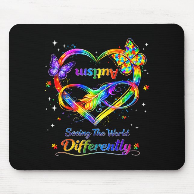 Die Welt anders sehen Autismus-Bewusstsein Mädchen Mousepad (Vorne)