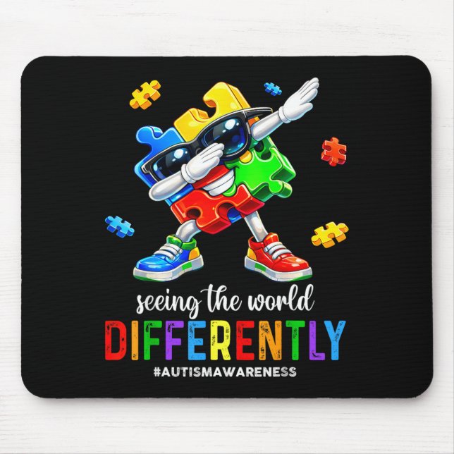 Die Welt anders sehen Autismus-Bewusstsein Mousepad (Vorne)