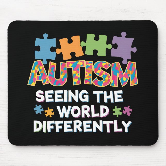 Die Welt anders sehen: Autismus-Bewusstsein Mousepad (Vorne)