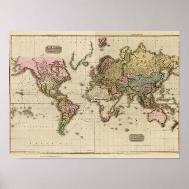 Die Welt auf der Projektion von Mercator Poster (Vorne)