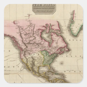 Die Welt auf Mercators Projektion, Westernteil Quadratischer Aufkleber