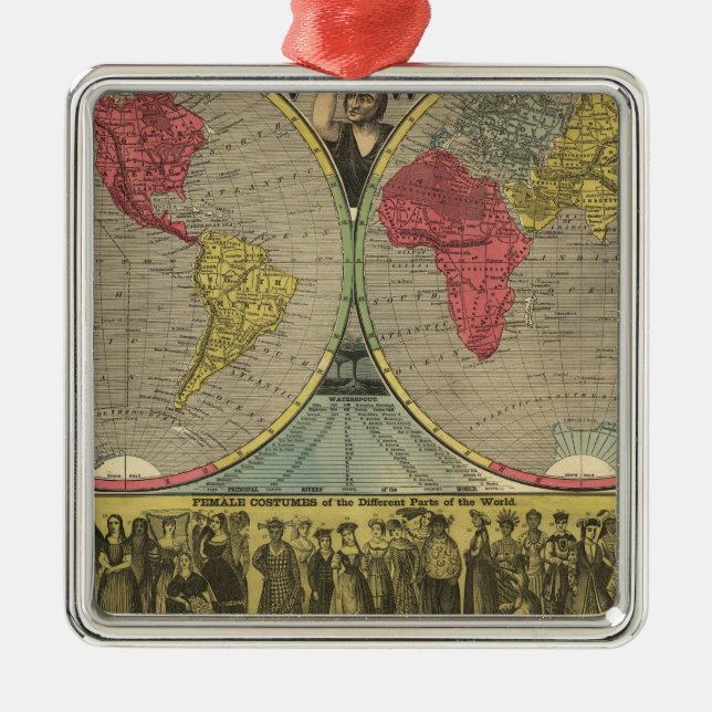Die Welt bei einer Ansicht Ornament Aus Metall (Vorne)