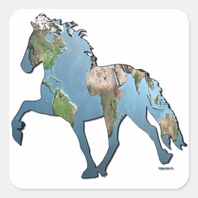 Die Welt bewundern Quadratischer Aufkleber (Vorderseite)