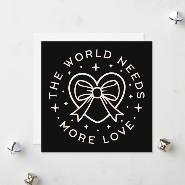 Die Welt braucht mehr Liebe Feiertagskarte (Vorderseite/Rückseite Beispiel)