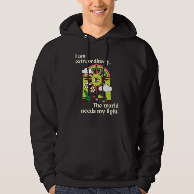 Die Welt braucht mein helles, positives Mindset-De Hoodie (Vorderseite)