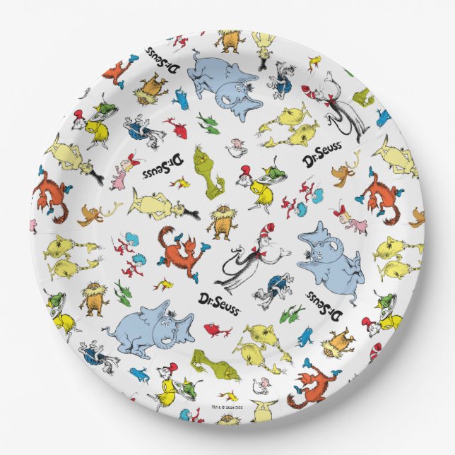Die Welt der Dr. Seuss-Muster Pappteller (Vorderseite)