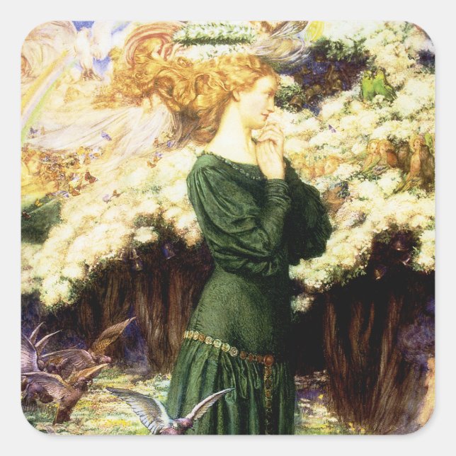 Die Welt der Lover Quadratischer Aufkleber (Vorderseite)