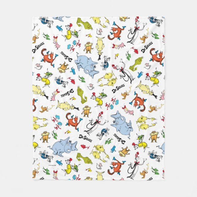 Die Welt des Dr. Seuss-Musters Fleecedecke (Vorderseite)