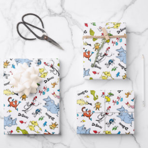 Die Welt des Dr. Seuss-Musters Geschenkpapier Set