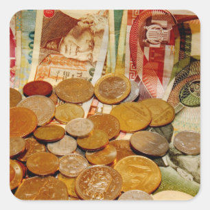 Die Welt des Geldes Quadratischer Aufkleber