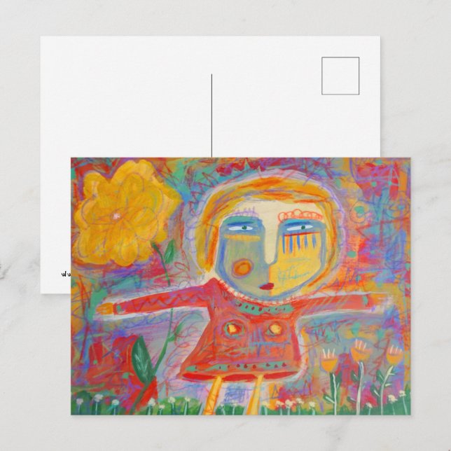 Die Welt einbinden Postkarte (Vorne/Hinten)