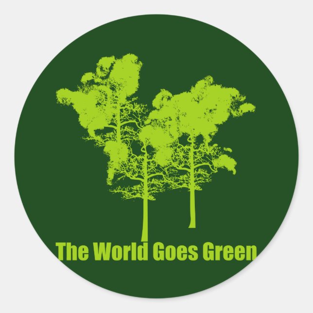 Die Welt erhält grüne Aufkleber (Vorderseite)