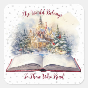 Die Welt gehört denen, die Schneeflocken lesen Quadratischer Aufkleber