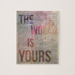 Die Welt gehört dir Motivationszitat Puzzle
