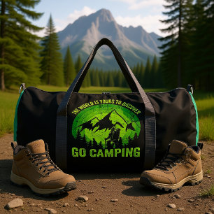 Die Welt Gehört Dir Zum Entdecken Geh Zelten  Duffle Bag