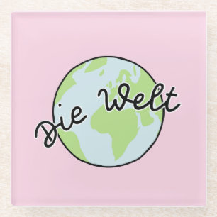 Die Welt Glasuntersetzer