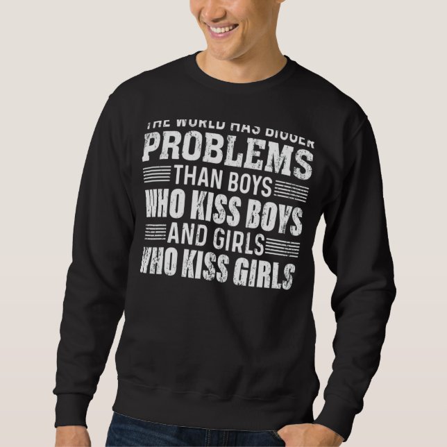 Die Welt hat größere Probleme Gay Pride Monatsblut Sweatshirt (Vorderseite)
